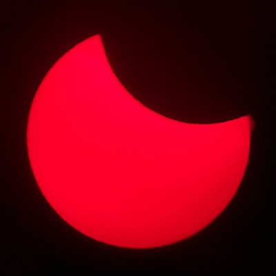 hydrogen alpha photo of partial eclipse
