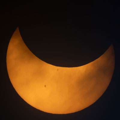 partial eclipse through solar filter
