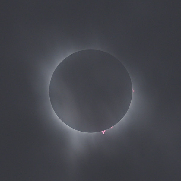 Totality, through the clouds