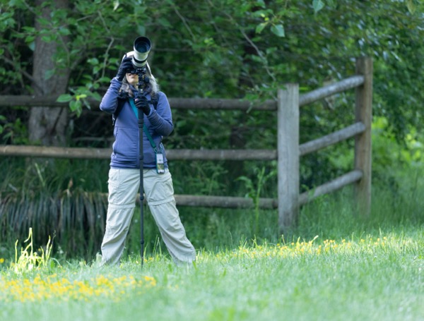 Cathy photographing the bald eagles