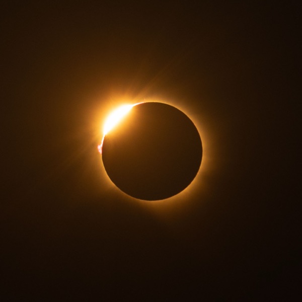 Diamond ring at the start of totality