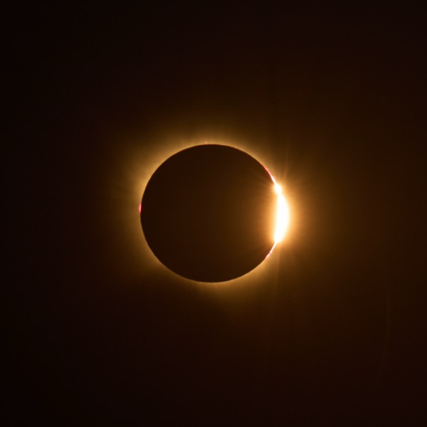 Diamond ring at the end of totality