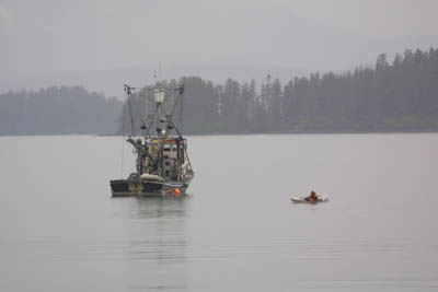 fish boat and kayak