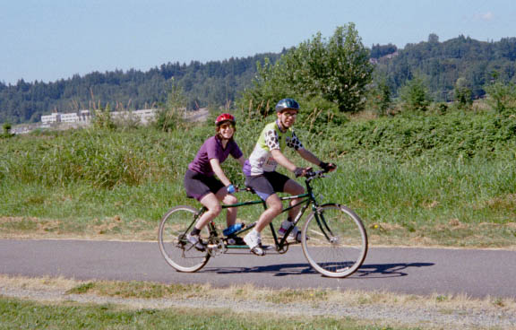 Tandem Cycling on Burke-Gilman Trail