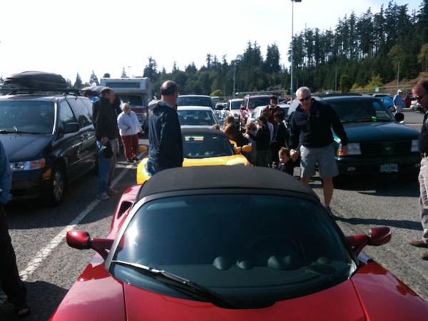 ferry line crowd